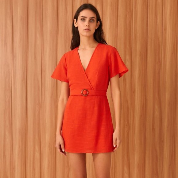The Fifth Label Dresses & Skirts - The Fifth Label Red/Orange Tie Wrap Dress